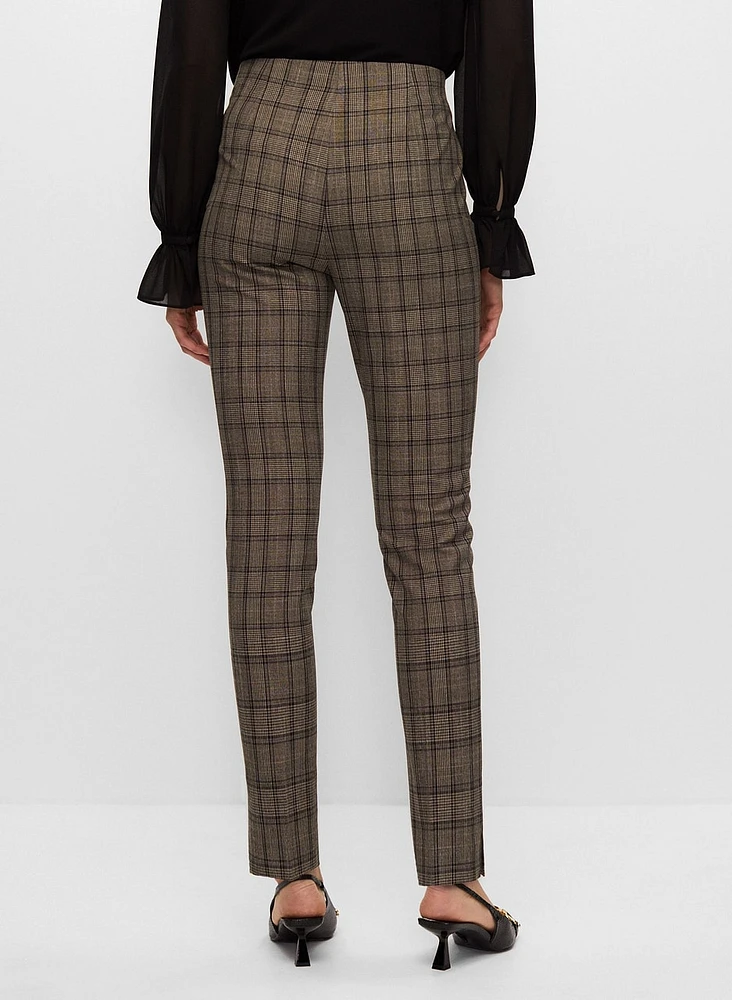 Amber Slim Leg Plaid Pants