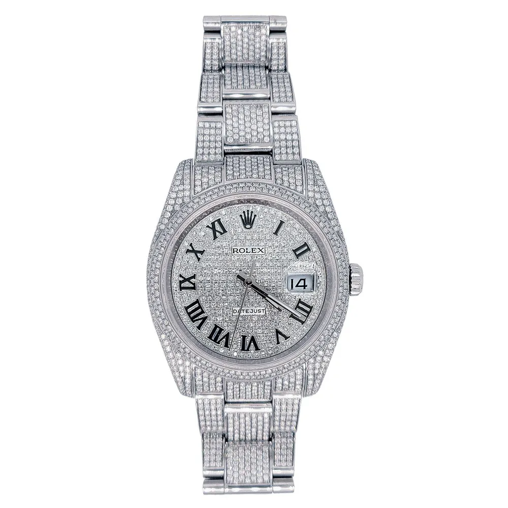 Daniel's Jewelers Certified Pre-Owned 36X36 MM Silvertone Diamond Dial Stainless Steel Watch Band; Pave Diamond | Montebello Town Center