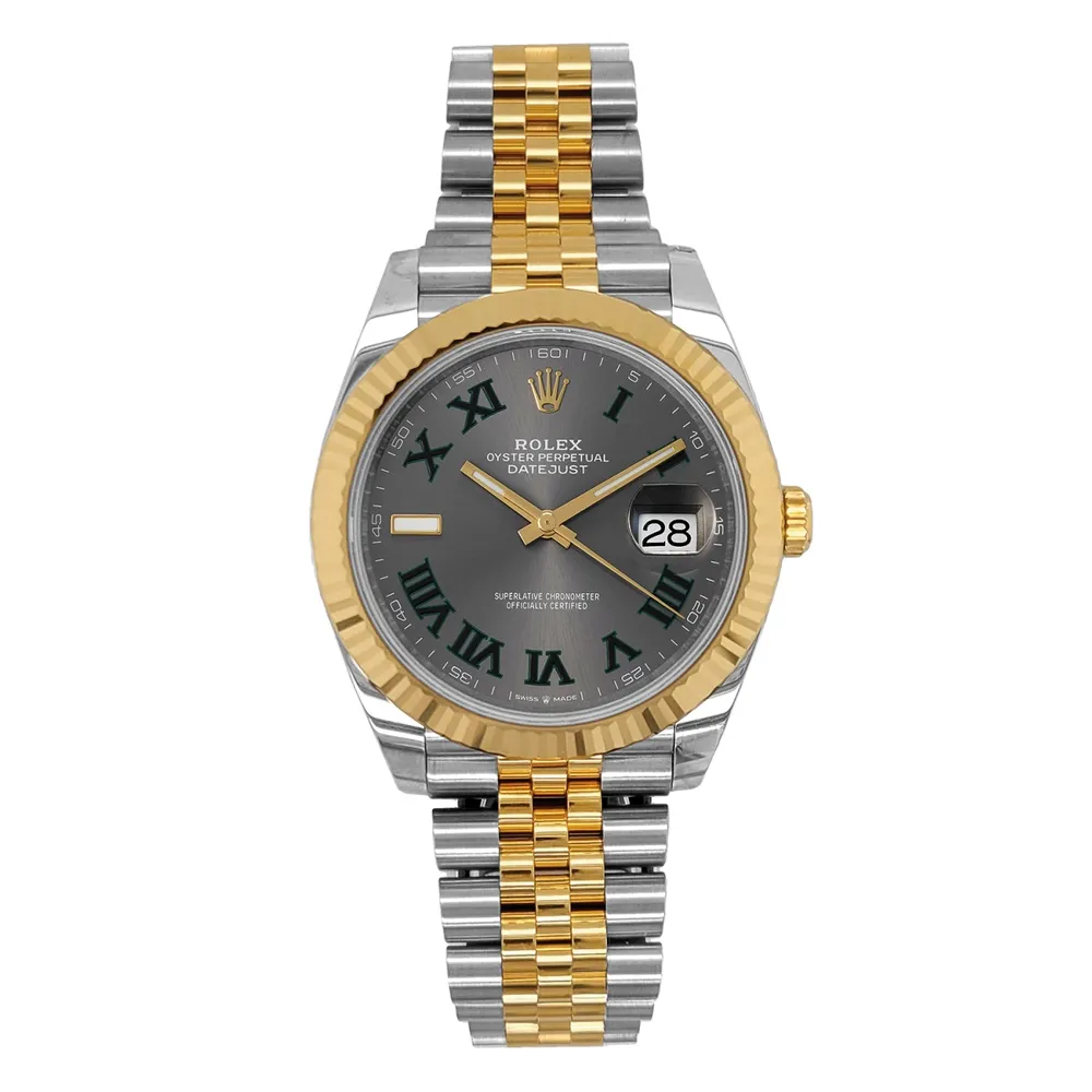 Intim indebære tønde Daniel's Jewelers Certified Pre-Owned Rolex Wimbledon Datejust-41 with  41X41 MM Grey Round Dial Steel & 18K Yellow Gold Jubilee; 126333 |  MainPlace Mall