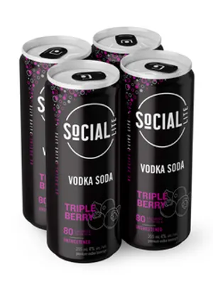 Social Lite Triple Berry Vodka Soda