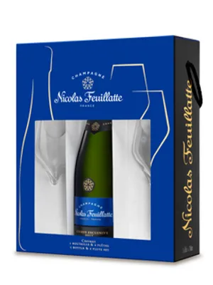 Nicolas Feuillatte Reserve Exclusive Brut Gift Pack with 2 glasses