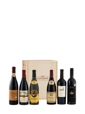 Red Wine Tasting Gift Set in Vintages Wooden Box 