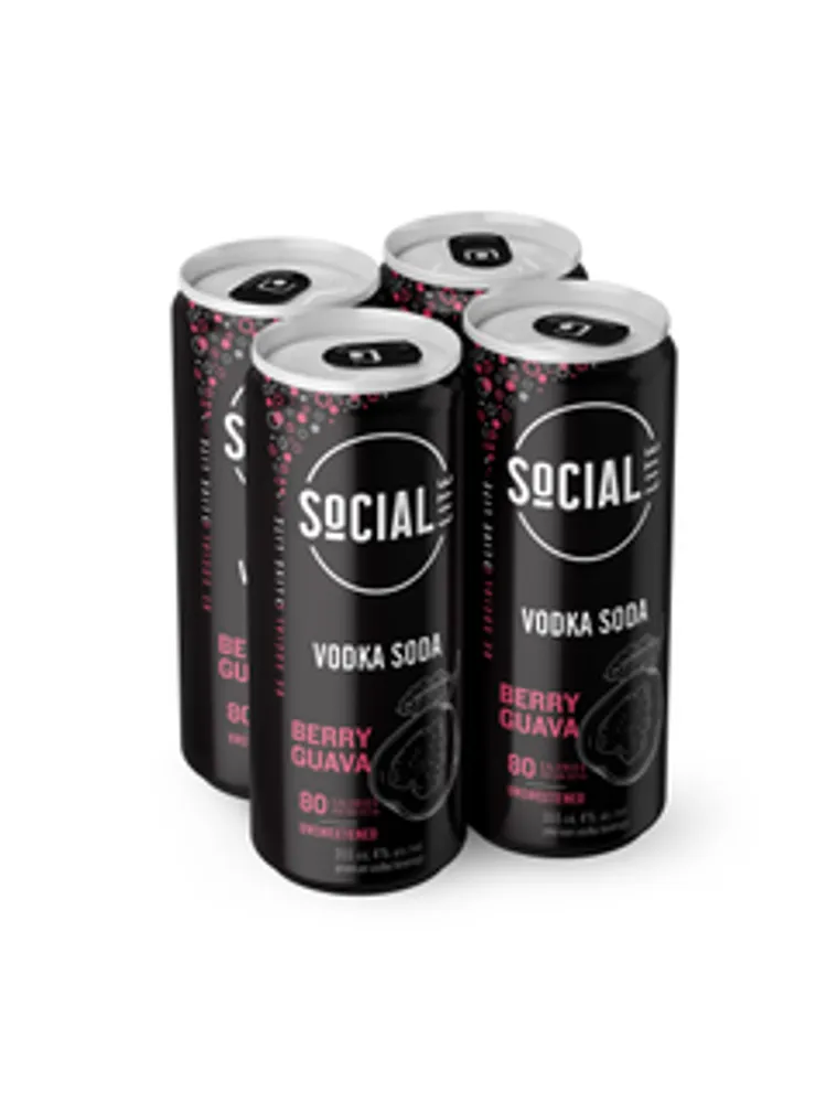 Social Lite Berry Guava Vodka Soda