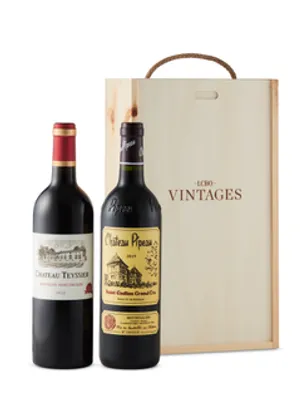 Wines From Bordeaux St Emilion Gift Set in Vintages Wooden Box