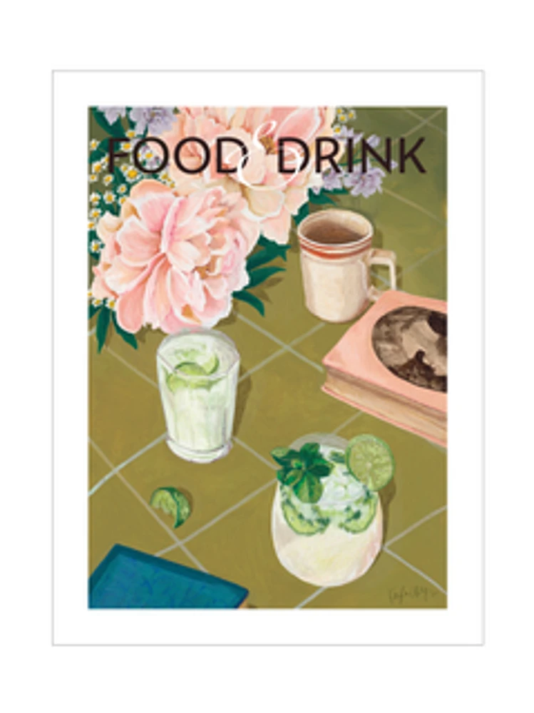 Cocktails with Flowers Poster