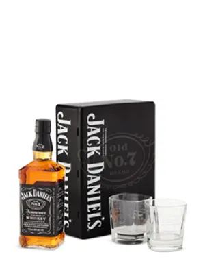 Jack Daniel's Tennessee Whiskey in Gift Tin with 2 Glasses