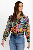 WILD BLOOM RUFFLE YOKE BLOUSE