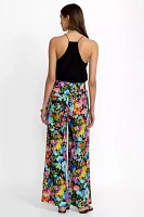 WILD BLOOM WIDE LEG PLEAT LINEN PANT