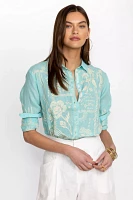 BOTANIQUE DOUBLE BUTTON OVERSIZED SHIRT