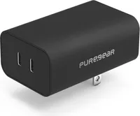 36W Black Dual Port USB-C PD Wall Charger Hub