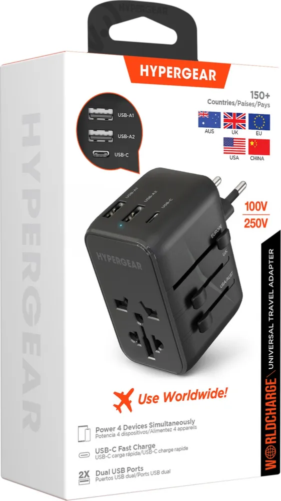 15W WorldCharge Universal Travel Adapter with USB-C