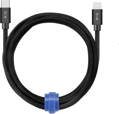 - Braided Charge/Sync USB-C to Lightning 10ft - Black