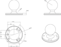 RAM Round Plate with Ball - C Size