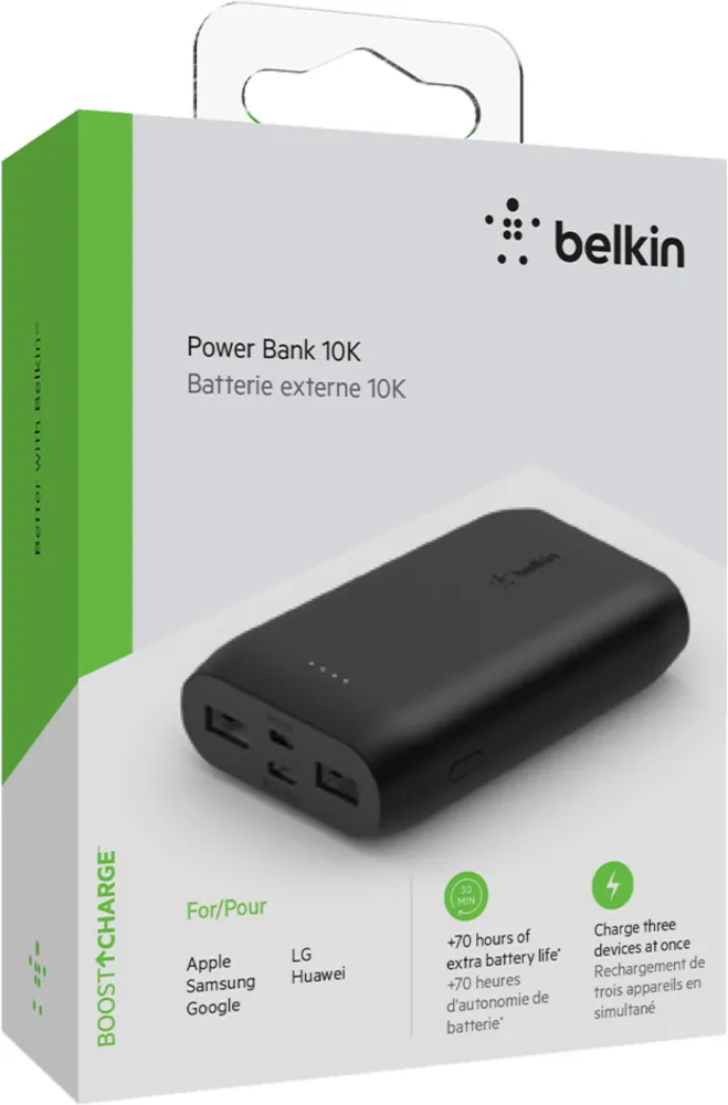 Boost Up Charge Multi Port Power Bank 10,000 Mah - Black | WOW! mobile boutique