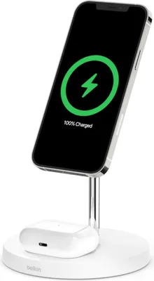 Boost Charge Pro 2 In 1 Magsafe Wireless Charging Stand 15w - White | WOW! mobile boutique