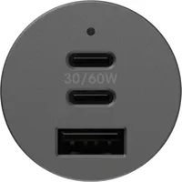 Otterbox Chargeur de Voiture Dual USB-C Premium Pro avec USB-A supplémentaire 72 W (USB-C 30WX2 + USB-A 12 W) Nightshade (Noir) | WOW! mobile boutique