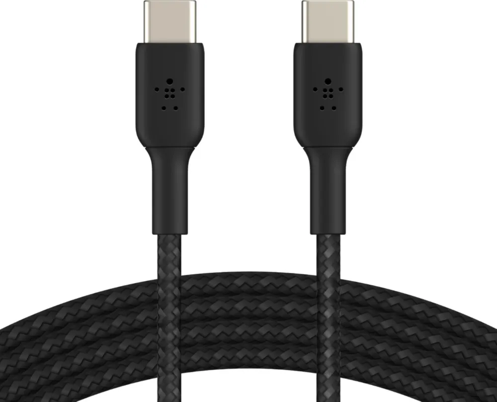 Braided USB-C to USB-C Cable 4ft - Black | WOW! mobile boutique