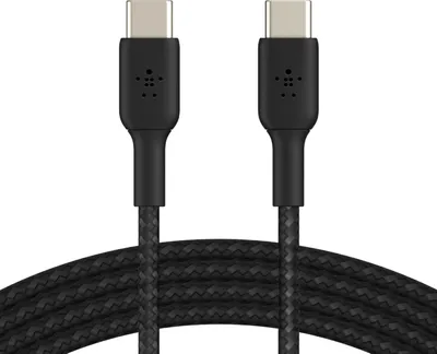 Braided USB-C to USB-C Cable 4ft - Black | WOW! mobile boutique