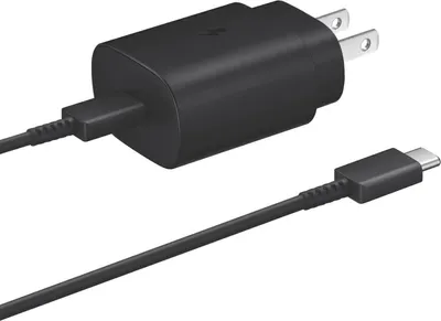 Samsung OEM Black 25W USB-C PD Wall Charger w/ USB-C to USB-C Cable | WOW! mobile boutique