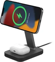 mophie - Snap Plus 2 in 1 Wireless Charging Stand and Pad 15W - Black