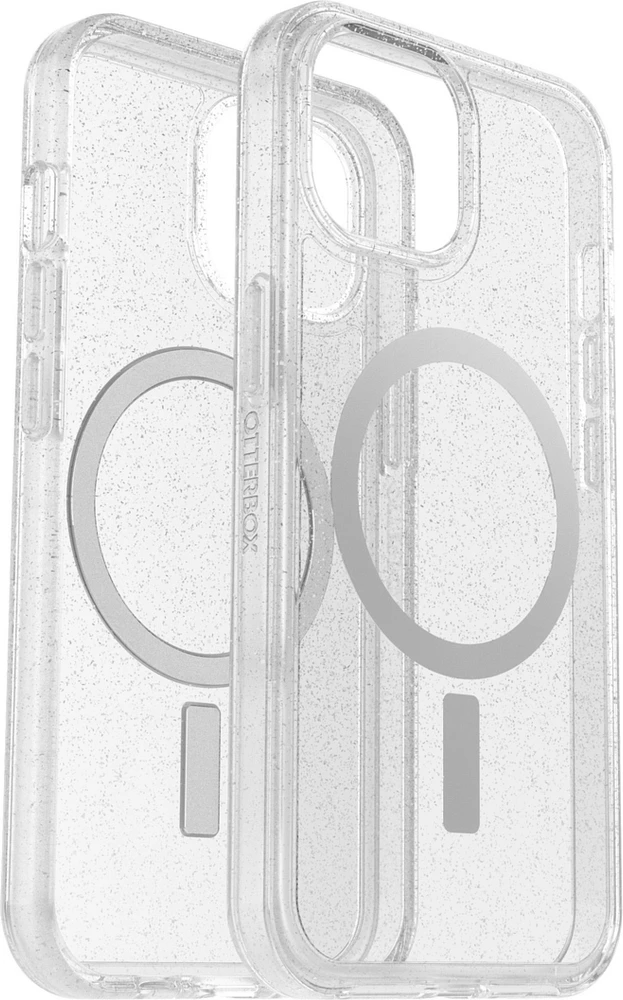 iPhone 15/14/13 Otterbox Symmetry w/ MagSafe Clear Series Case - Silver (Stardust) | WOW! mobile boutique