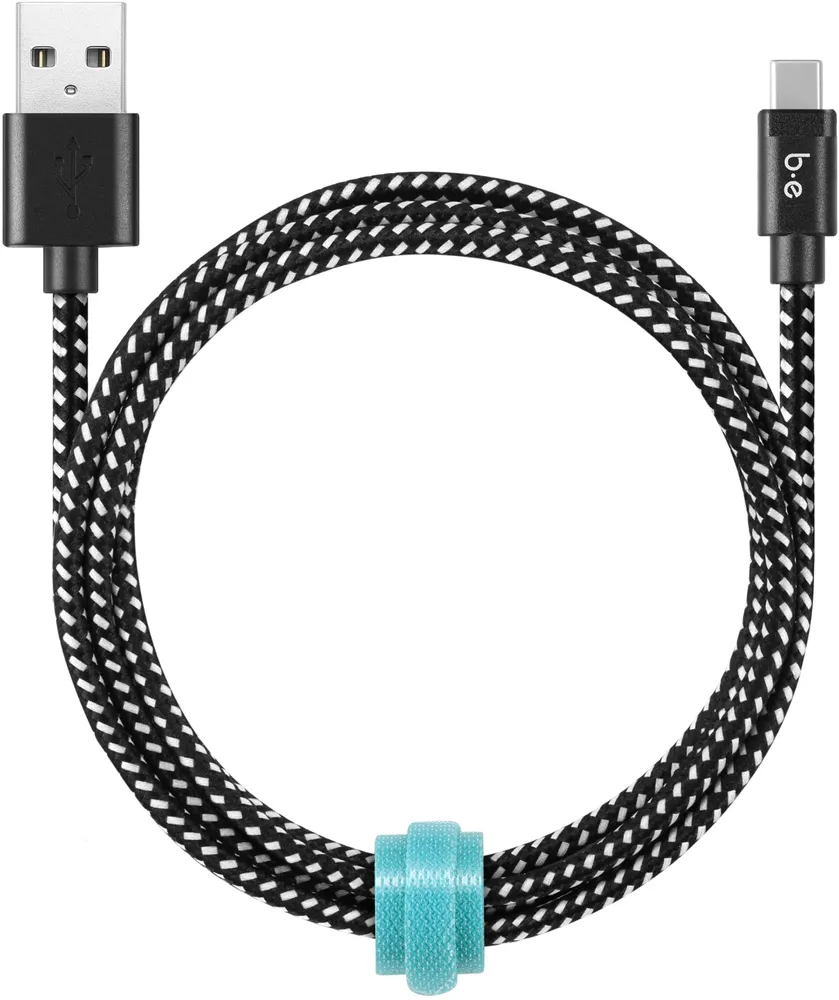 Blu Element -Braided Charge/Sync USB-C Cable 4ft - Black | WOW! mobile boutique