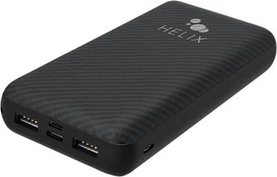 Helix TurboVolt+ 20,000 mAh Power Bank with USB-A & USB-C Ports - Black | WOW! mobile boutique