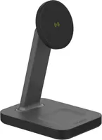 mophie - Snap Plus 2 in 1 Wireless Charging Stand and Pad 15W - Black