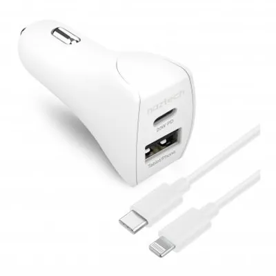 - 20W USB-C PD & 12W USB-A Fast CLA Car Charger w/ USB-C to USB-C Cable