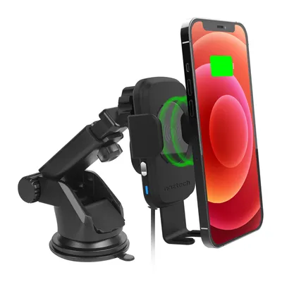 15W Smart Grip Wireless Charging Car Mount w/ Vent Mount & Suction Mount