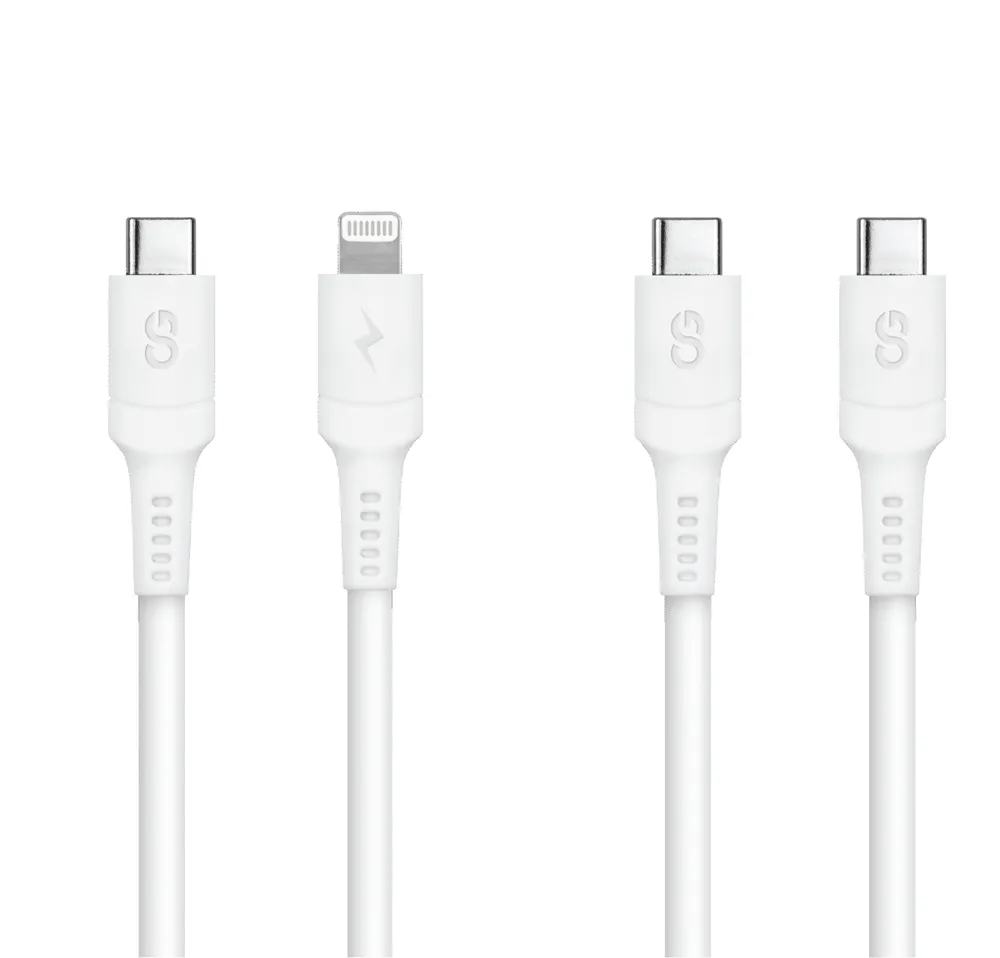 Sync & Charge 2 Pack 1.5M USB-C to USB-C and USB-C to Lightning