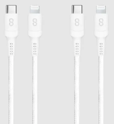 - Piston Connect 2 Pack USB-C to Lightning x2 - White