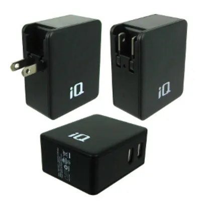 Dual USB 4.8A Wall Charger Foldable Prongs, 100V-240V