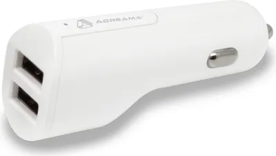 2 Ports Fast Car Charger - White
