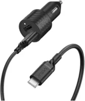 OtterBox 24W Dual Port USB-A Car Charger Kit w/ USB-A to USB-C - Black | WOW! mobile boutique