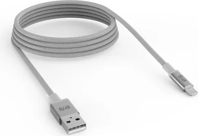 - USB-A to Lightning Braided Charge and Sync Cable (120cm) - Space Grey