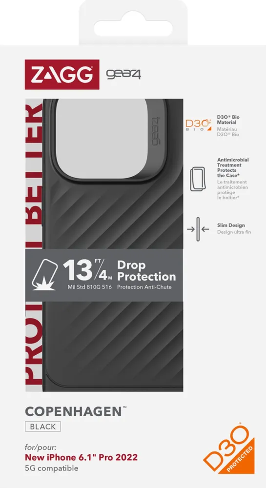 iPhone 14 Pro Gear4 D3O Bio Copenhagen Case - Black