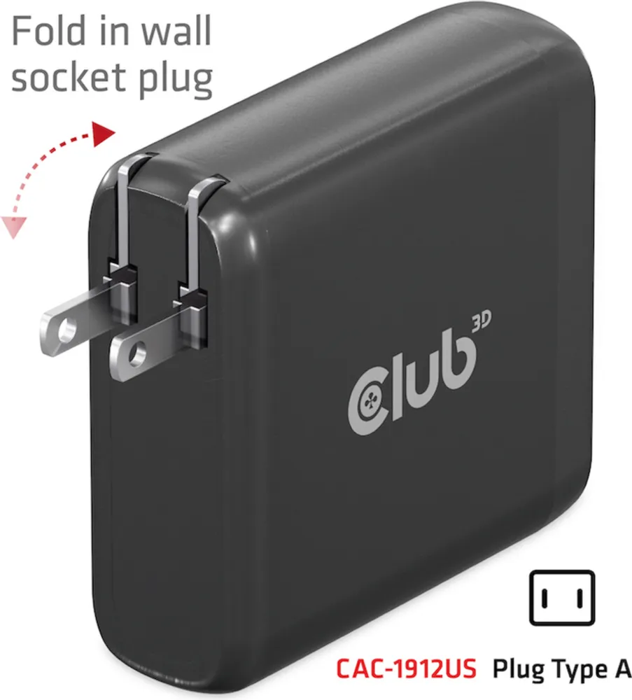 CAC1912 Travel Charger 100W GaN USB-A(2x) & USB-C(2x) Ports PD 3.0