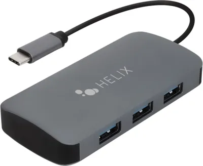 Helix/Retrak Hub USB-C à 4 ports USB-A Noir | WOW! mobile boutique