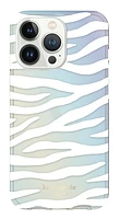 Kate Spade Étui Rigide Protective Blanc Zebra/Iridescent Film/Pearl Foil pour iPhone 14/13 | WOW! mobile boutique