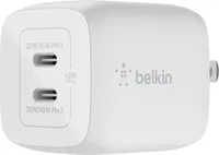 Belkin Chargeur Mural BOOSTCHARGE Dual USB-C GaN 45W Blanc | WOW! mobile boutique