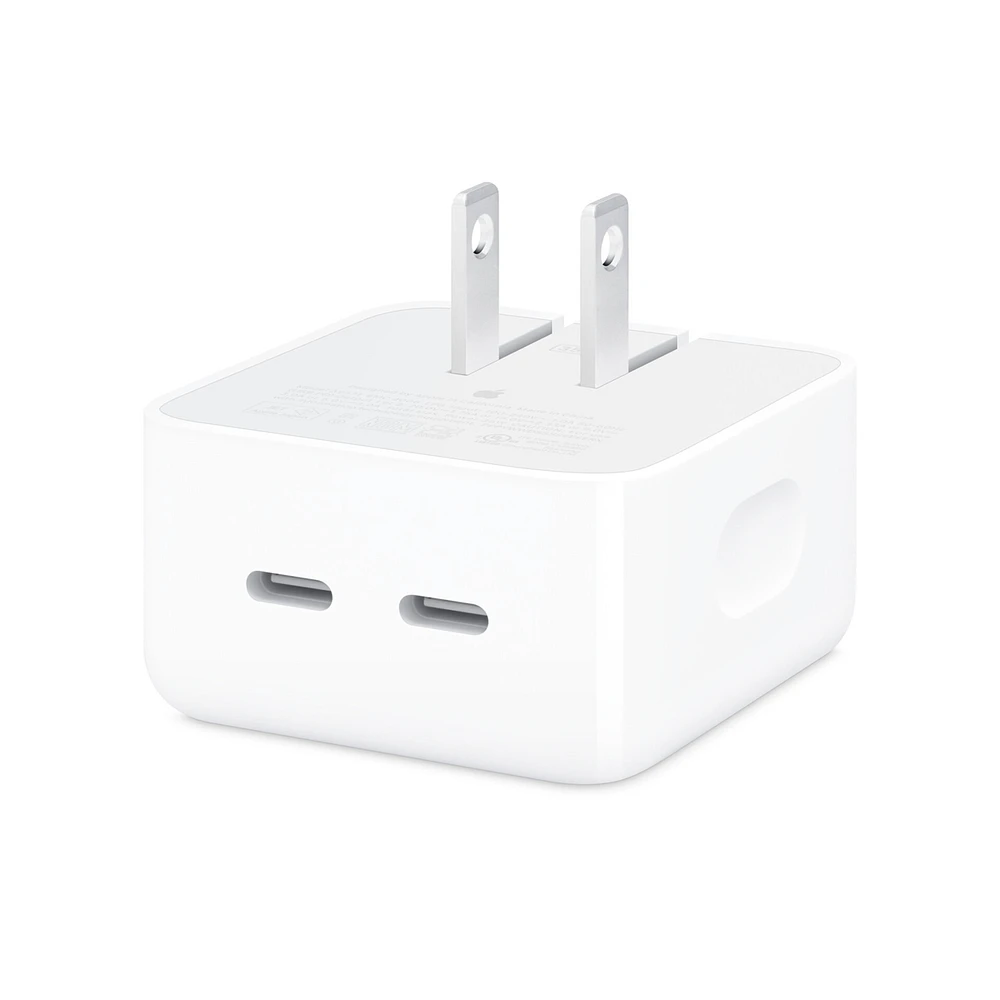 MNWM3AMA 35W Dual USB-C Port Compact Power Adapter White | WOW! mobile boutique