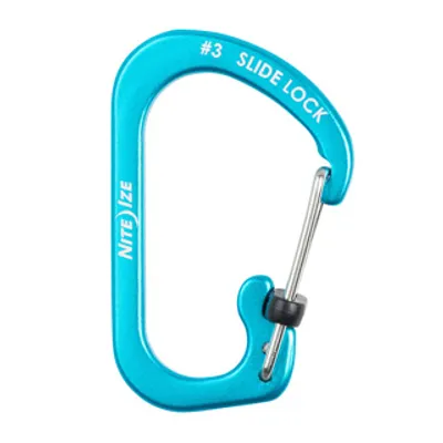 Blue #3 SideLock Carabiner Aluminum