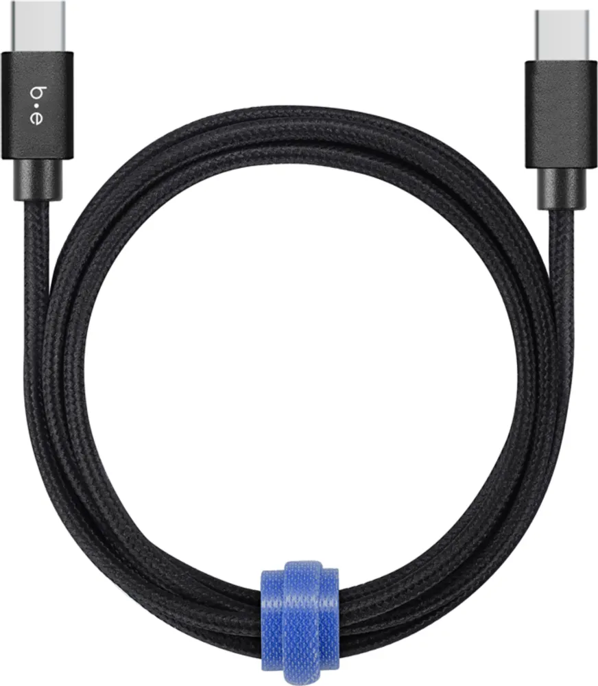 Blu Element 4ft Braided USB-C to USB-C Cable - Black | WOW! mobile boutique