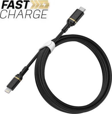 6ft Charge/Sync Lighting to USB-C Fast Charge - Black | WOW! mobile boutique