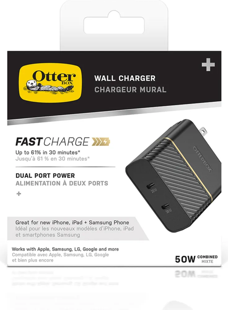Otterbox 50W Dual Port USB-C PD (20W) + USB-C PD (30W) Wall Charger