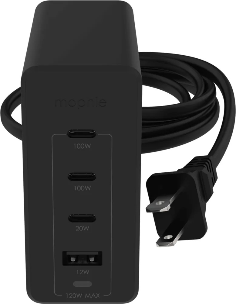 120W 4-port USB-C/USB-A Speedport GaN Wall Charger - Black