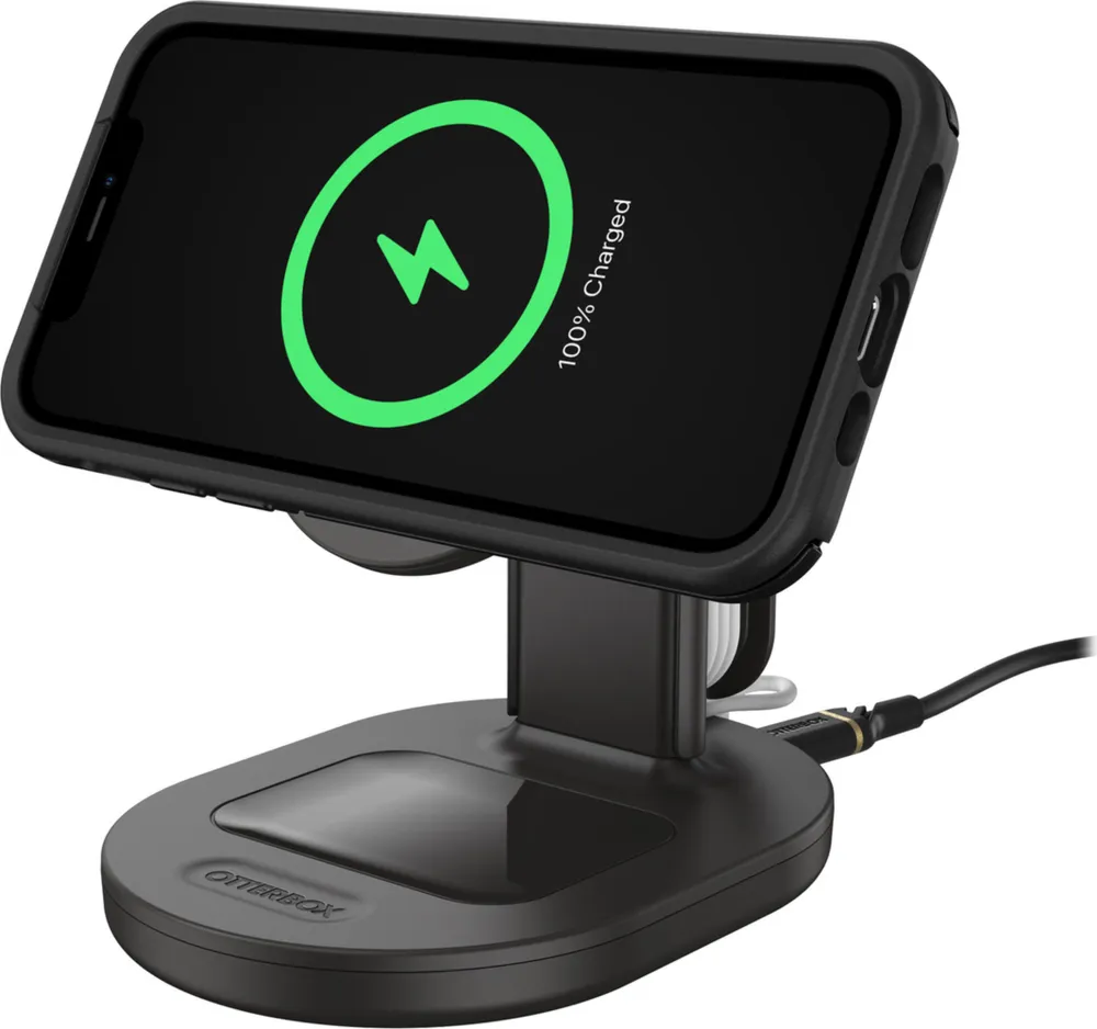 Otterbox 15W 3-in-1 Wireless Charging Station for MagSafe - Black (Radiant Night) | WOW! mobile boutique