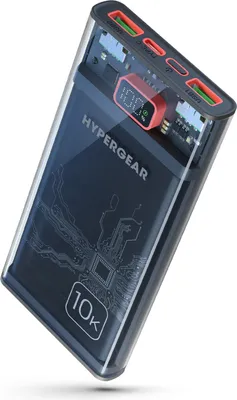 10000mAh Transparent 20W Single Port USB-C & 18W Dual Port USB-A Portable Power Bank