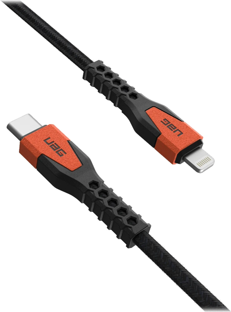 Rugged Kevlar Core USB-C to Lightning Charge/Sync Cable 5ft Black/ | WOW! mobile boutique